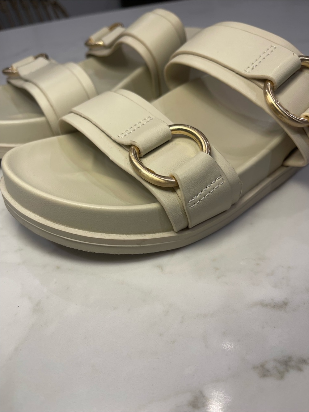 a.new.day Ivory Double Strap Slide Sandals - Picture 5 of 11
